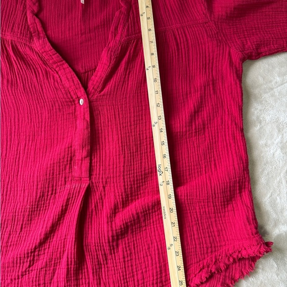 FREE PEOPLE Changing Horizons Pullover Top Red Size Large - Picture 7 of 9